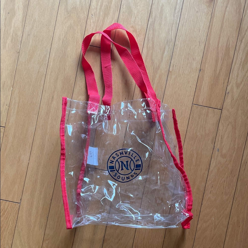 Nashville sounds Clear Tote Bag with Red Trim